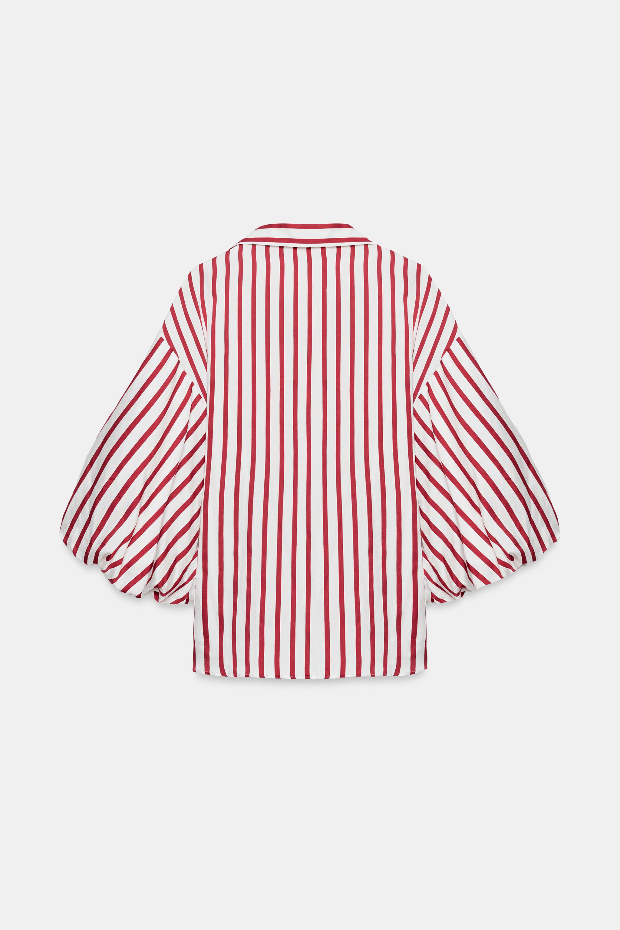 STRIPED PUFF SLEEVE SHIRT